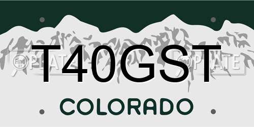 T40GST Colorado License Plate