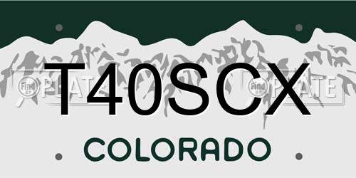 T40SCX Colorado License Plate