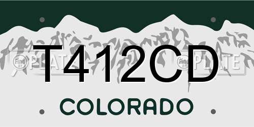 T412CD Colorado License Plate