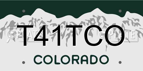 T41TCO Colorado License Plate