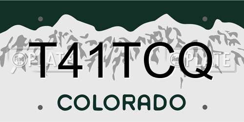 T41TCQ Colorado License Plate