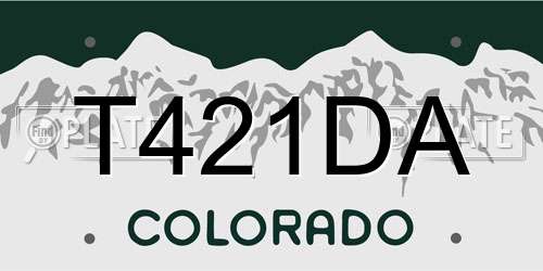 T421DA Colorado License Plate