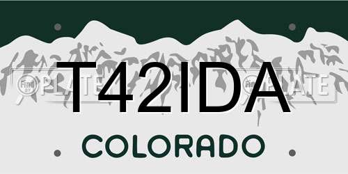 T42IDA Colorado License Plate