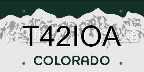 T42IOA Colorado License Plate