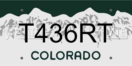 T436RT Colorado License Plate