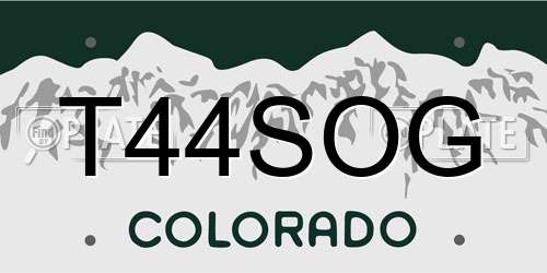 T44SOG Colorado License Plate