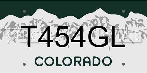 T454GL Colorado License Plate