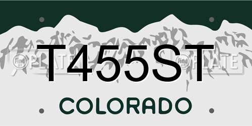 T455ST Colorado License Plate