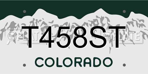 T458ST Colorado License Plate