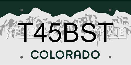 T45BST Colorado License Plate