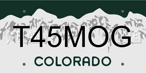 T45MOG Colorado License Plate
