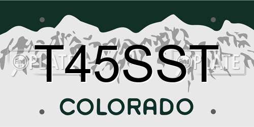 T45SST Colorado License Plate