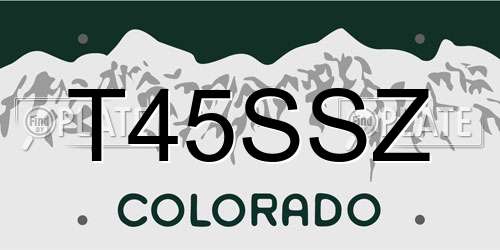 T45SSZ Colorado License Plate