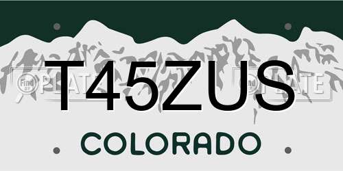 T45ZUS Colorado License Plate