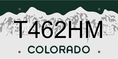 T462HM Colorado License Plate