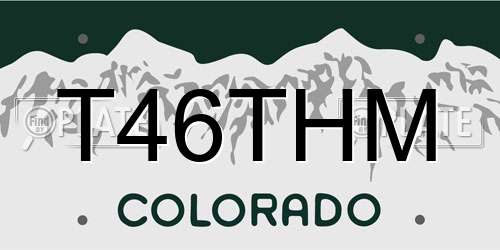 T46THM Colorado License Plate