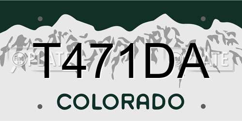 T471DA Colorado License Plate