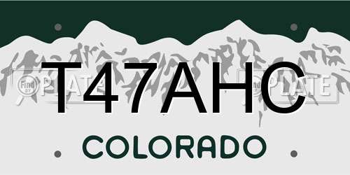 T47AHC Colorado License Plate