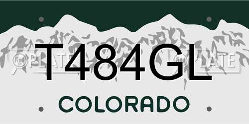 T484GL Colorado License Plate