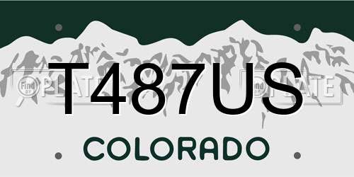 T487US Colorado License Plate