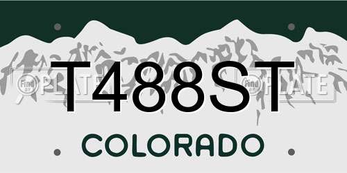 T488ST Colorado License Plate