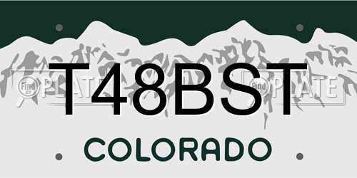 T48BST Colorado License Plate