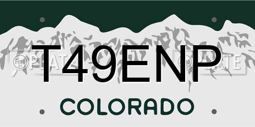T49ENP Colorado License Plate
