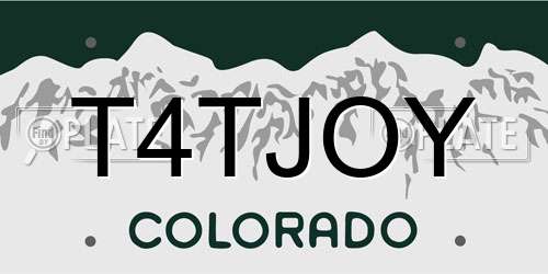 T4TJOY Colorado License Plate