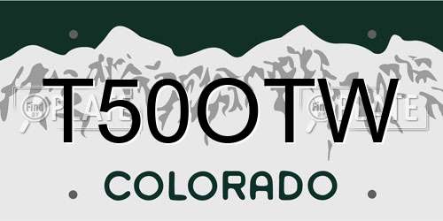 T50OTW Colorado License Plate