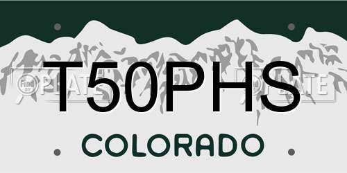 T50PHS Colorado License Plate