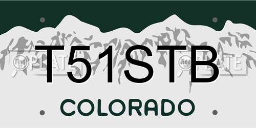T51STB Colorado License Plate