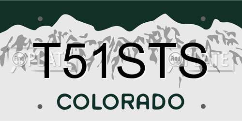 T51STS Colorado License Plate