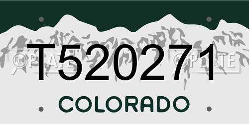 T520271 Colorado License Plate