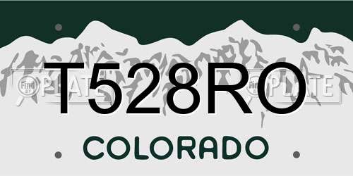 T528RO Colorado License Plate