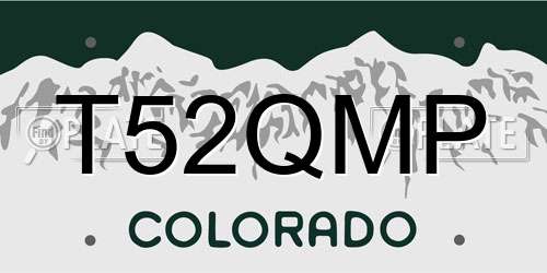 T52QMP Colorado License Plate