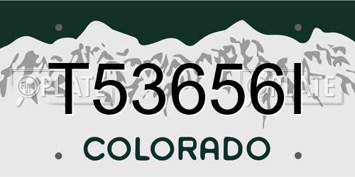 T53656I Colorado License Plate