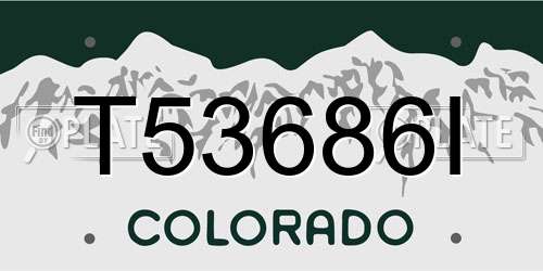 T53686I Colorado License Plate