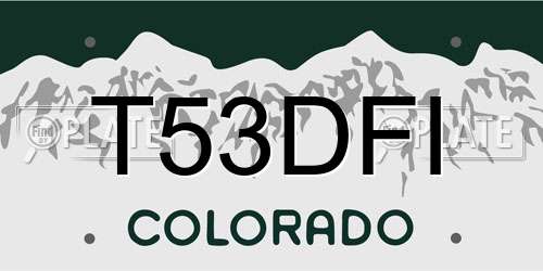 T53DFI Colorado License Plate