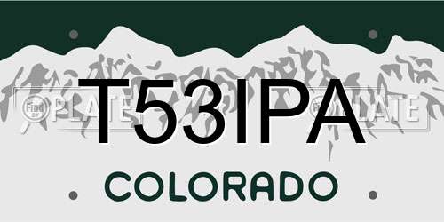 T53IPA Colorado License Plate