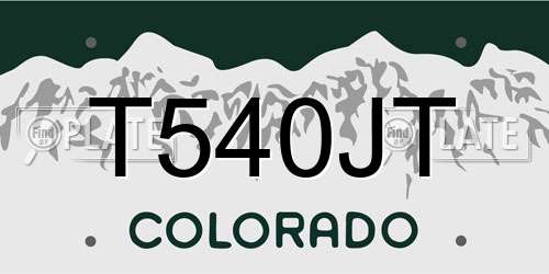 T540JT Colorado License Plate