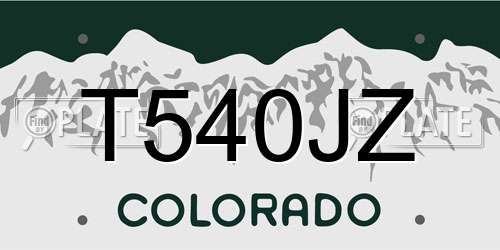 T540JZ Colorado License Plate