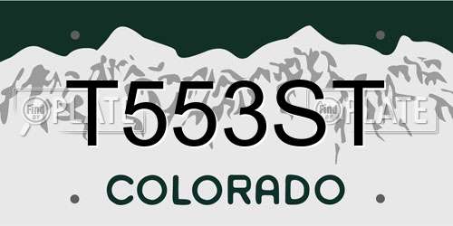 T553ST Colorado License Plate