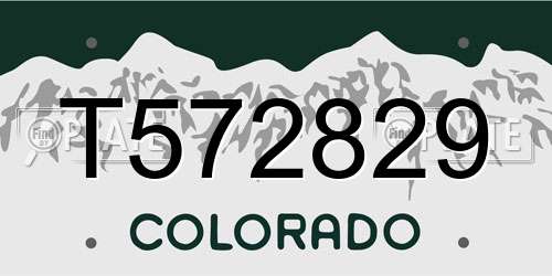 T572829 Colorado License Plate