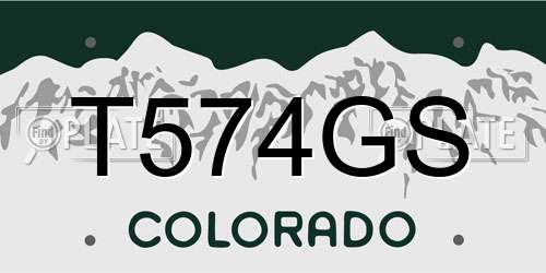 T574GS Colorado License Plate