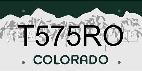 T575RO Colorado License Plate