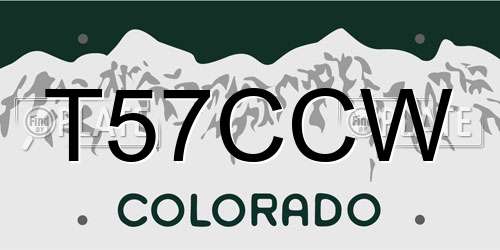 T57CCW Colorado License Plate