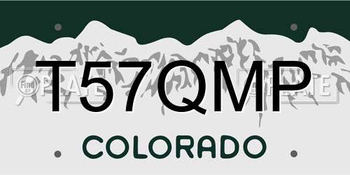 T57QMP Colorado License Plate