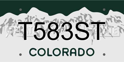 T583ST Colorado License Plate