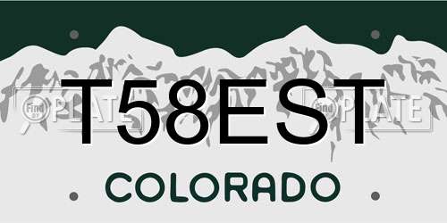 T58EST Colorado License Plate