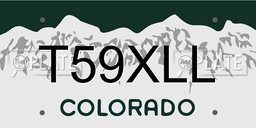 T59XLL Colorado License Plate